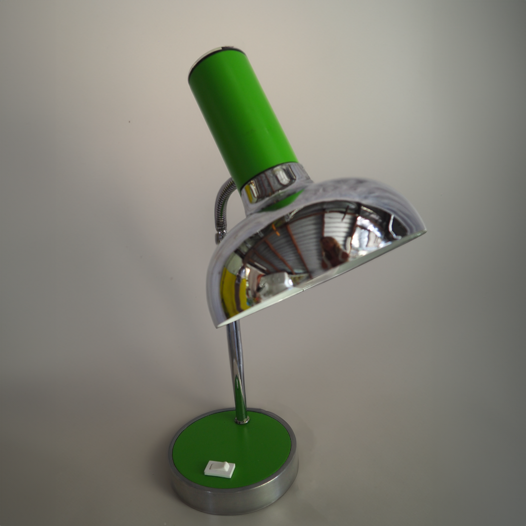 Mid-Century Chrome and Green Desk Lamp