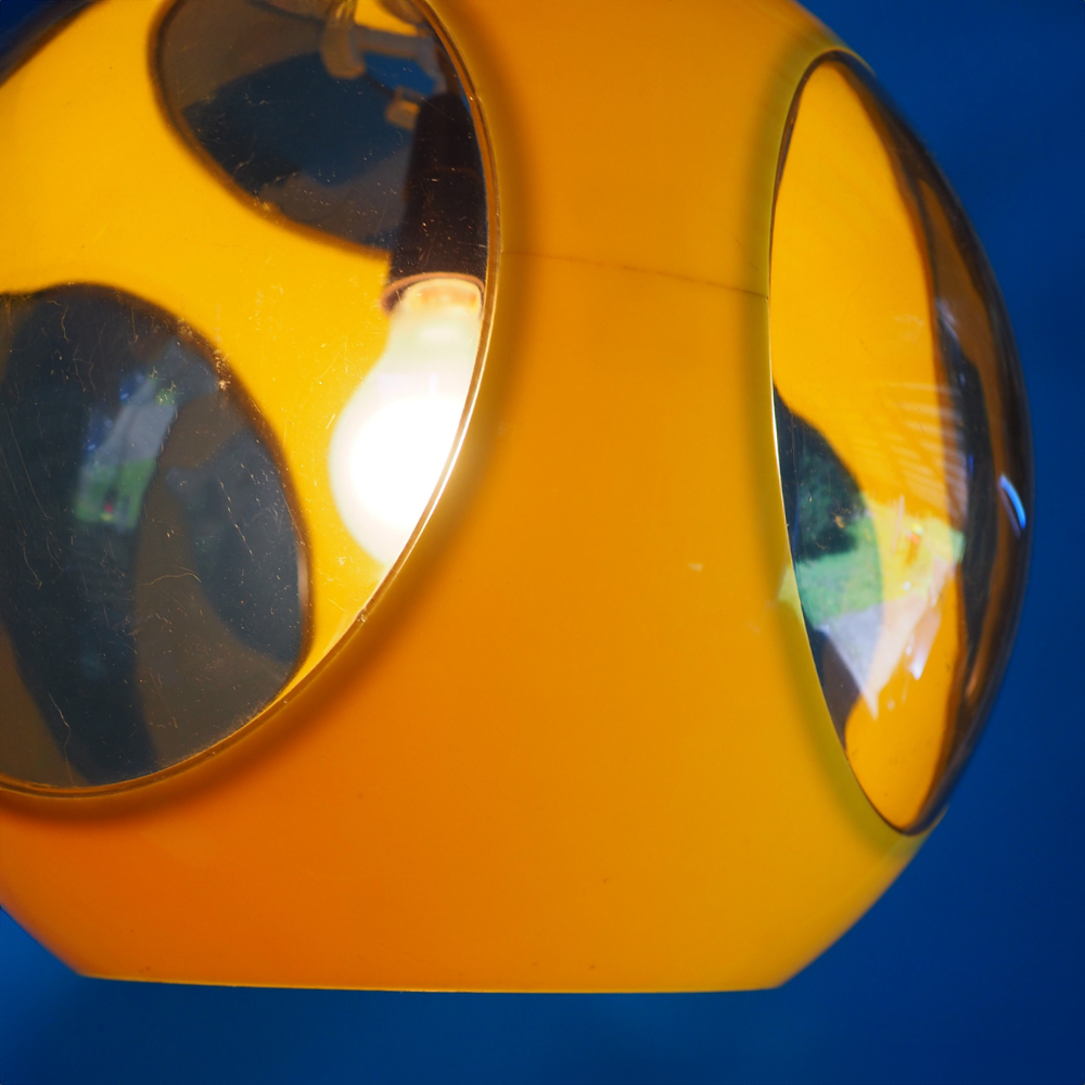 Yellow Bug Eye Pendant Light by Luigi Colani