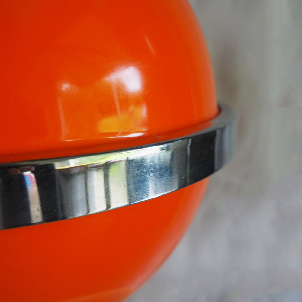 Guzzini-Style Orange Globe Table Lamp