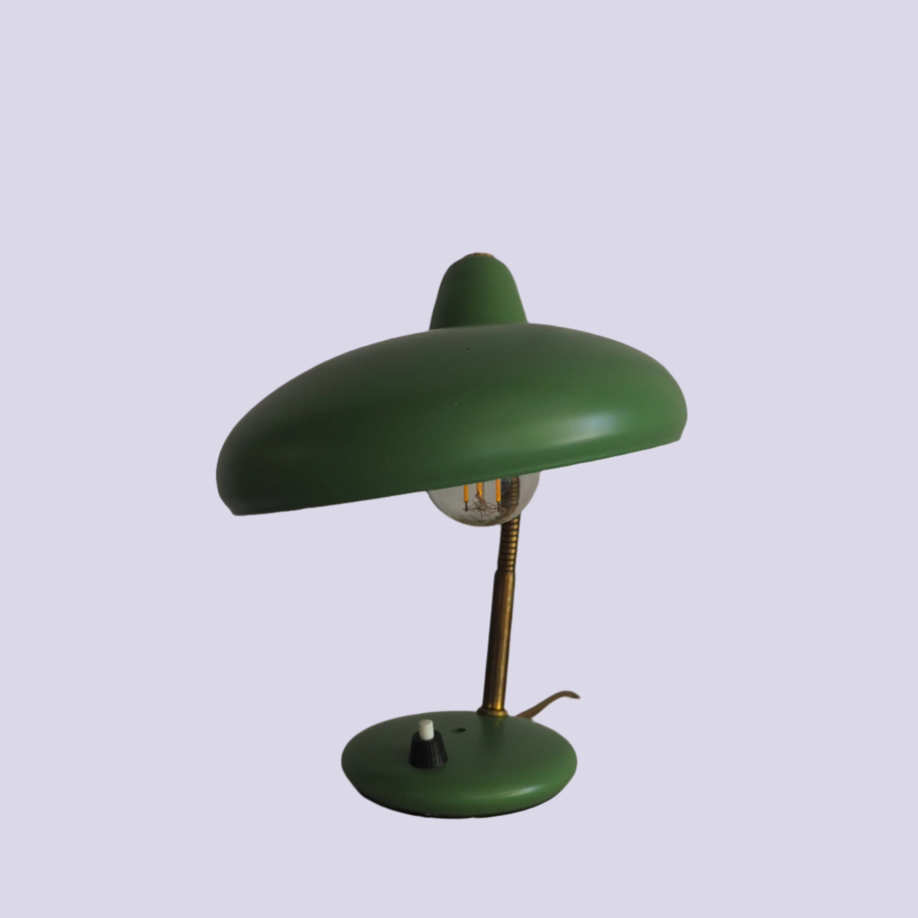 Leftover Loves Table Lamp Art Deco Emerald Gooseneck Desk Lamp, 1920s-1930s