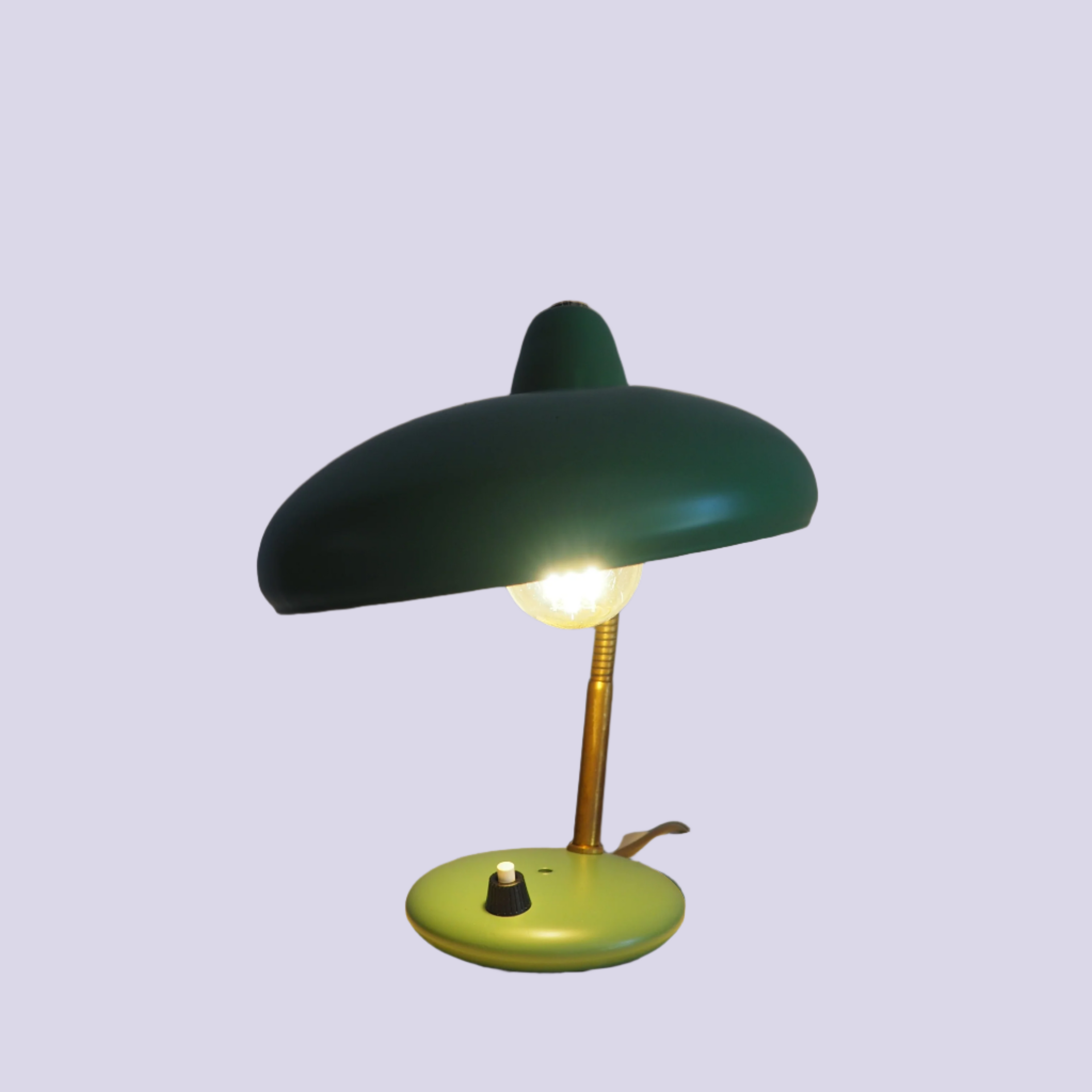 Leftover Loves Table Lamp Art Deco Emerald Gooseneck Desk Lamp, 1920s-1930s