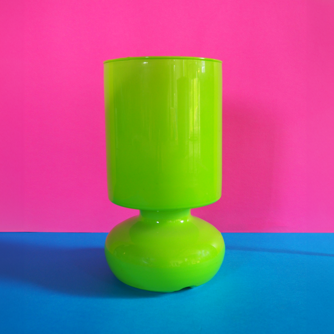 Leftover Loves Table Lamp Vintage Green Glass Lamp