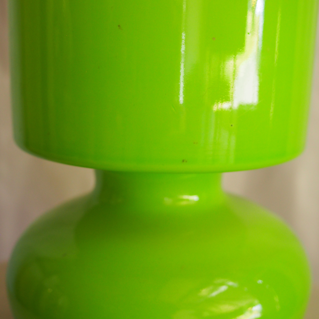 Leftover Loves Table Lamp Vintage Green Glass Lamp