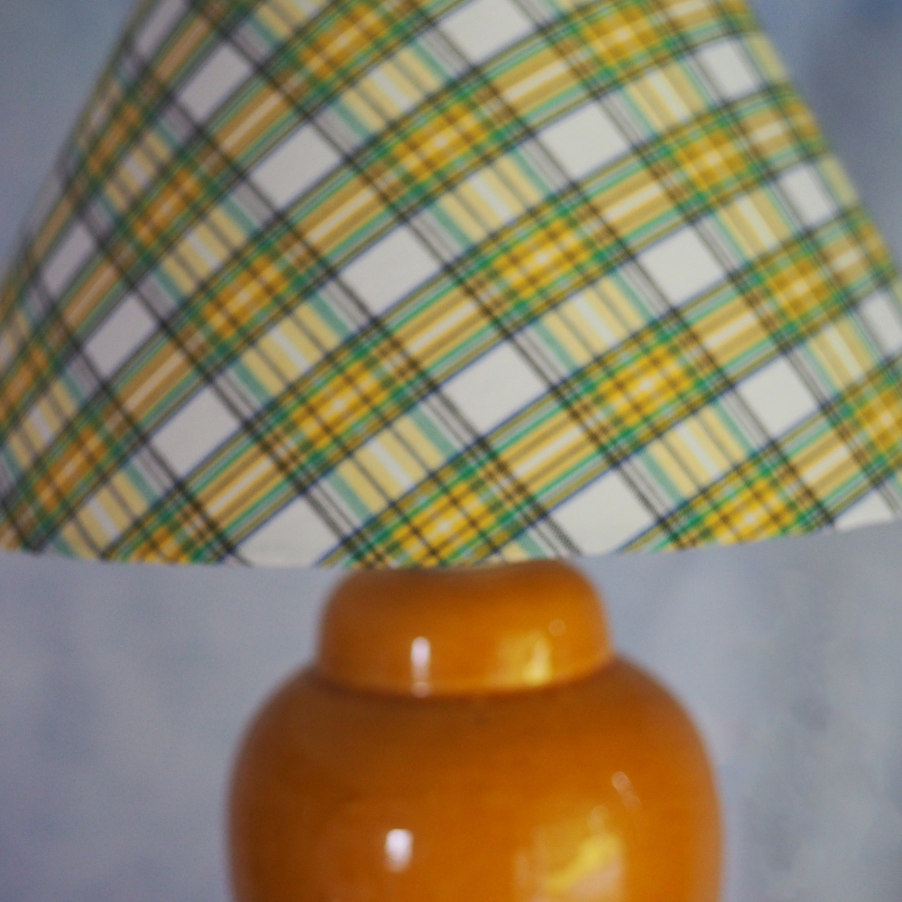 Leftover Loves Vintage Plaid Shade Table Lamp