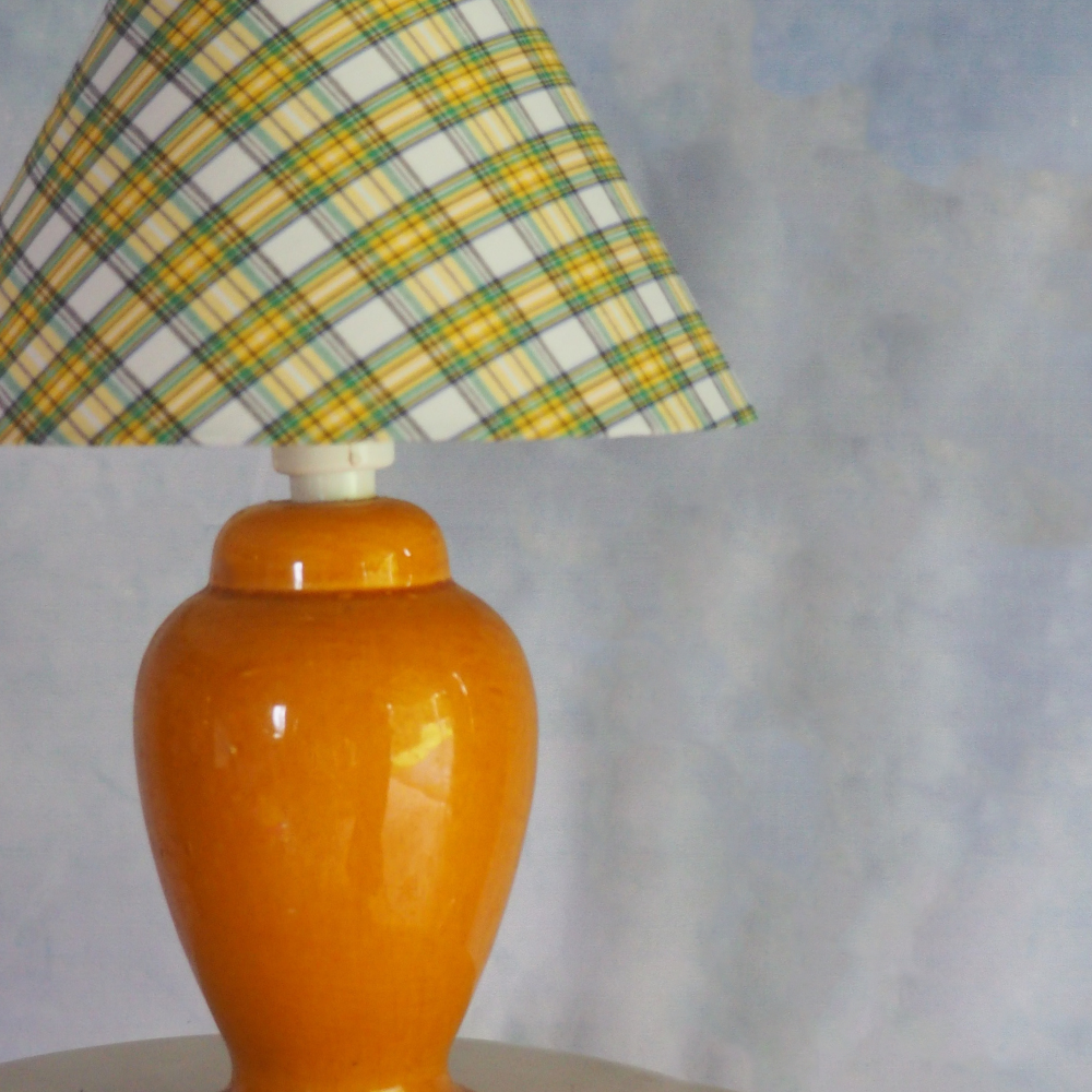 Leftover Loves Vintage Plaid Shade Table Lamp