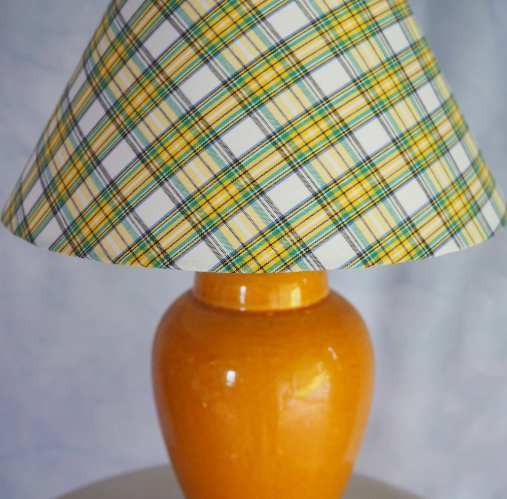 Leftover Loves Vintage Plaid Shade Table Lamp