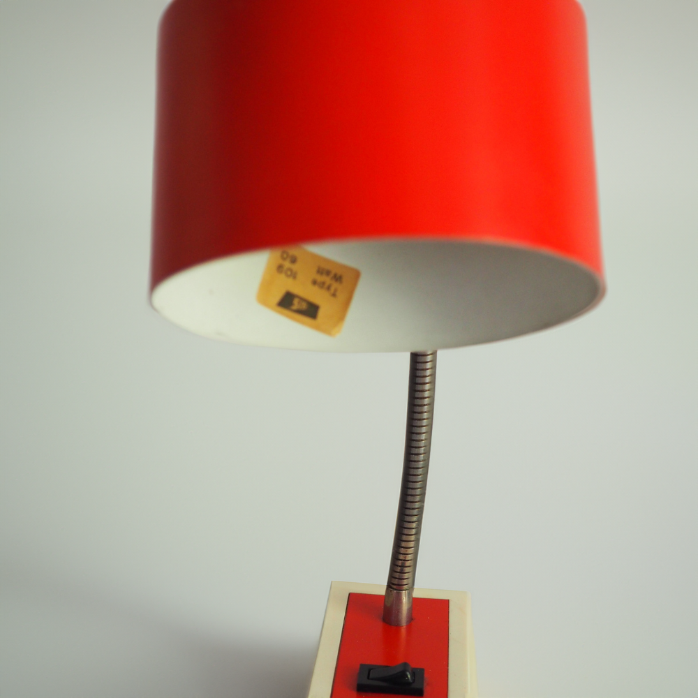Leftover Loves Table Lamp Vintage Red & Chrome Desk Lamp