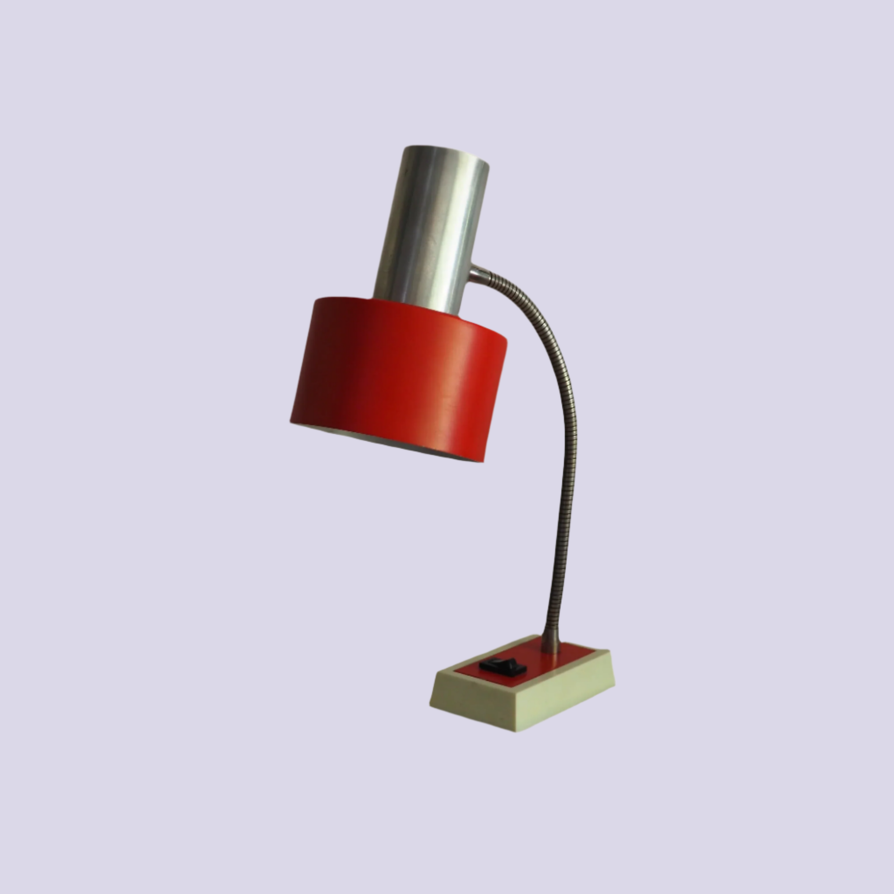 Leftover Loves Table Lamp Vintage Red & Chrome Desk Lamp