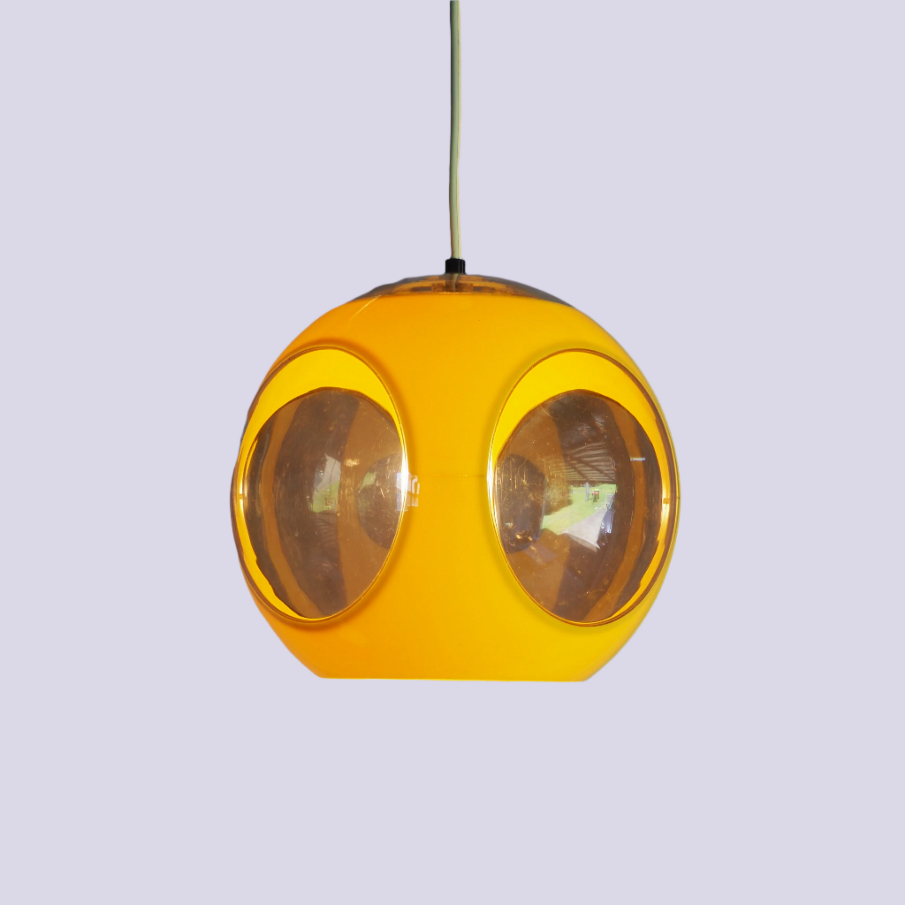 Massive Pendant Yellow Bug Eye Pendant Light by Luigi Colani