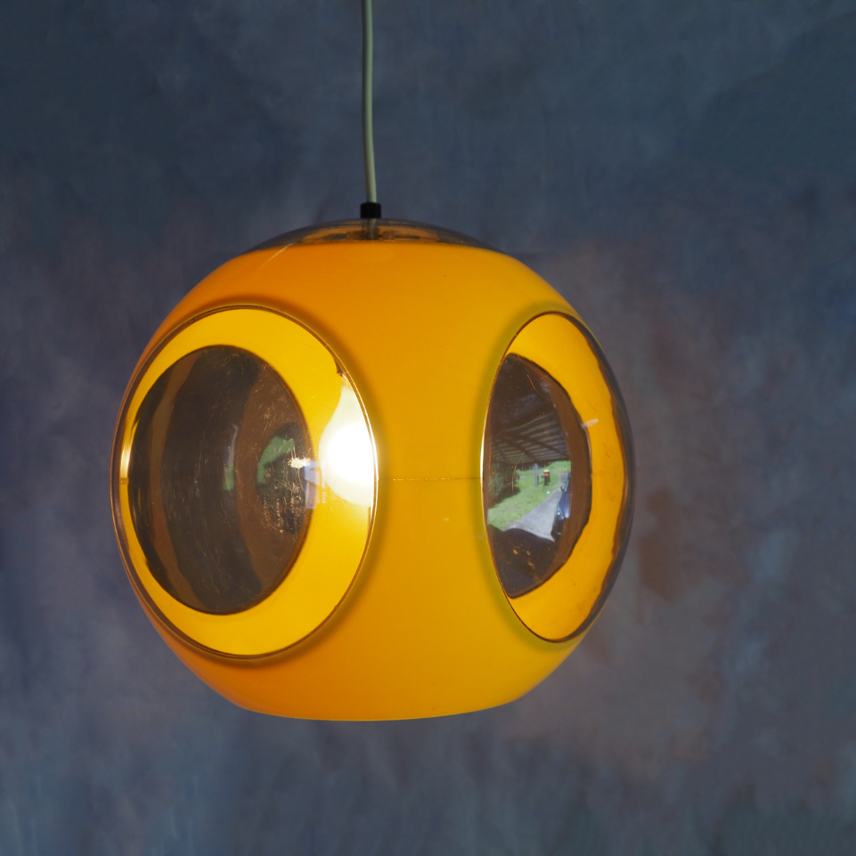 Massive Pendant Yellow Bug Eye Pendant Light by Luigi Colani